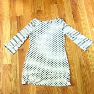 Black on white polka dot dress